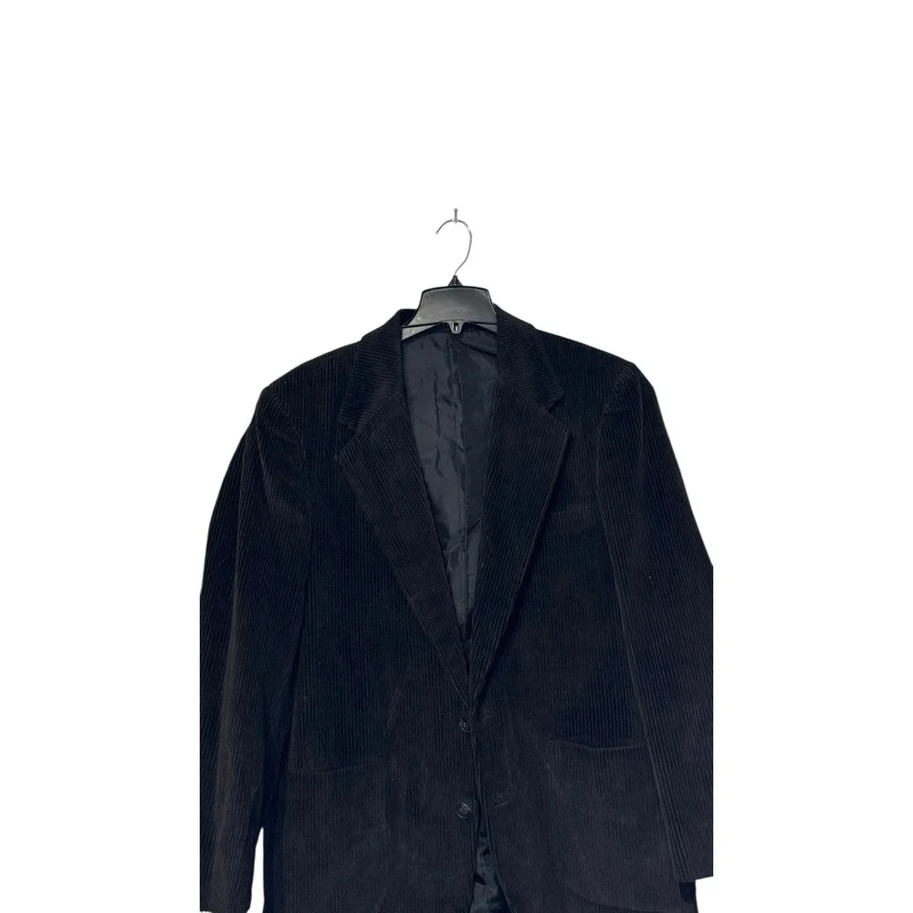 Member's Only Men Blazer Vintage Corduroy 2-Button Ventless Lined Black‎ 40R